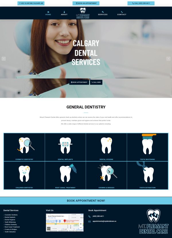 Mount Pleasant Dental Care website designed by Right Design